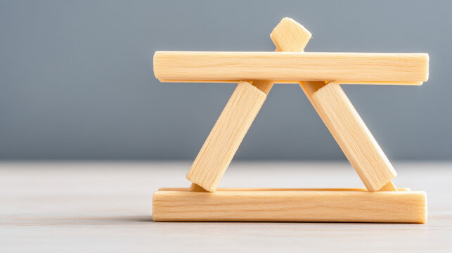 Wood stick inventions, A popsicle stick bridge undergoing testing for structural integrity and design evaluation in a high-fidelity image.