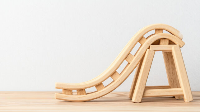 Wood stick inventions, A detailed image of a popsicle stick roller coaster model showcasing high fidelity design and creativity.