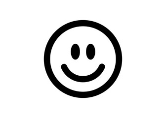 Fototapeta premium Smiley face line icon. Emoji face isolated on transparent background