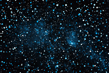 Obraz premium blue sky with many stars and a few blue dots. The blue dots are scattered throughout the sky, creating a sense of depth and movement