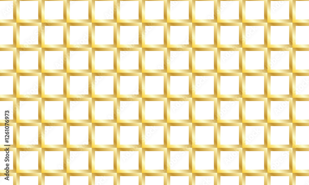 Fototapete abstract golden 3d outline rectangle pattern can be used background.