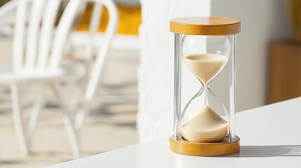 Elegant hourglass with wooden accents, capturing essence of time