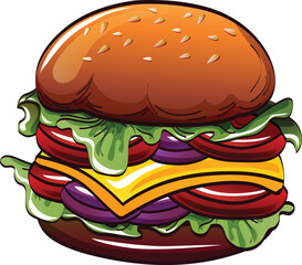 burger doodle fast food
