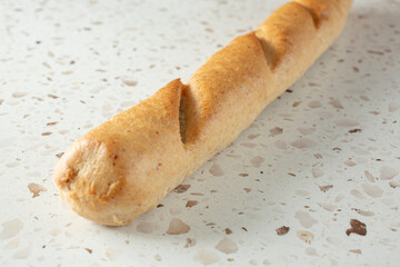 A view of a gluten-free baguette.