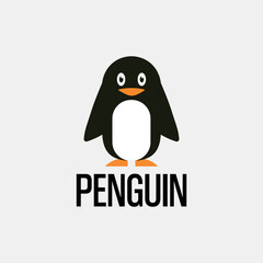 Vector illustration of cute penguin logo