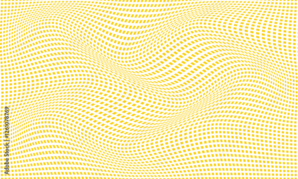 Poster abstract yellow rectangle dot grid wave pattern can be used background.