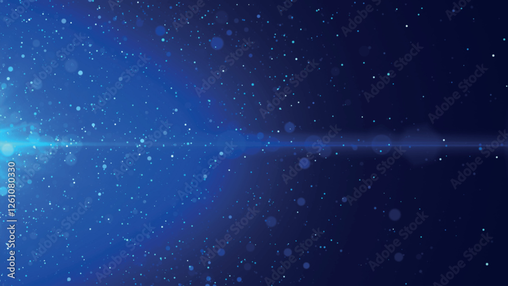 Poster a dynamic wave of luminous particles flying horizontally. sparkling bright particles fly in space. s