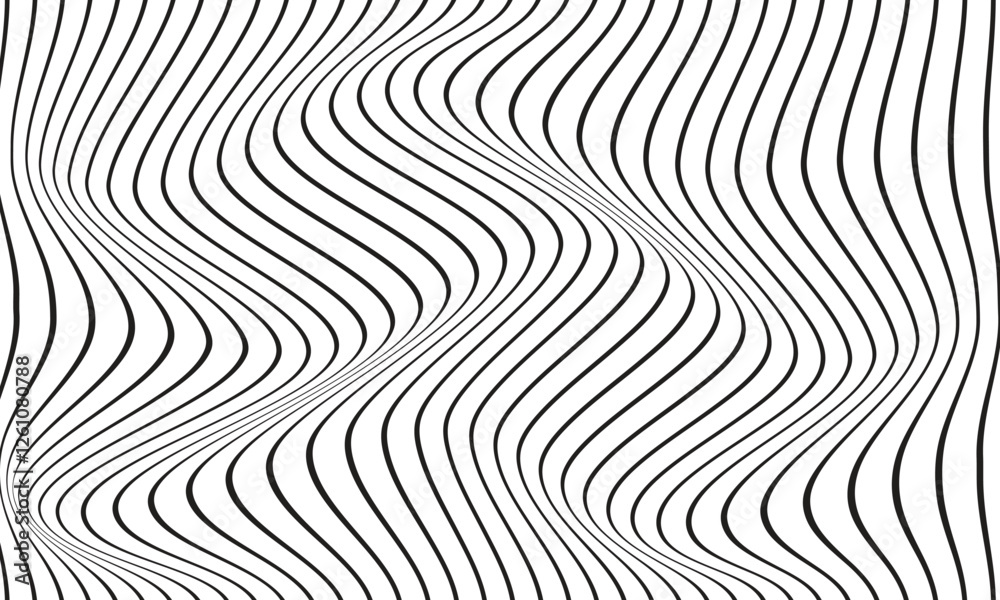 Poster abstract black wave thin line pattern can be used background.