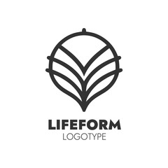 Obraz premium Abstract leaf logo design representing nature, growth, and eco-friendliness with a modern and clean aesthetic