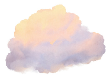 Soft pastel cloud drifting in a serene sky at twilight spreads calming hues of orange and lavender