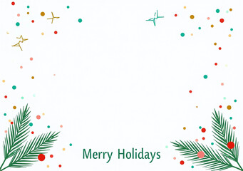 winter holidays vector illustration features simple design green pine festive colors white background merry christmas