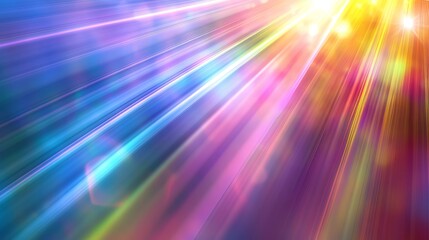 A vector illustration of a rainbow light prism effect on a transparent background, featuring holographic reflections, crystal flares, and light leak shadows. 
