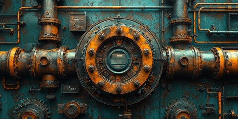 Mechanical Design: Interconnected Pipes and Gears with Wear and Texture
