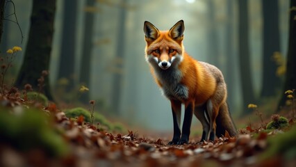 Obraz premium Red Fox in the Woods