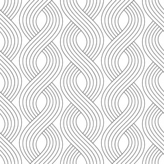 Vector seamless texture. Modern geometric background with interesting curved stripes.