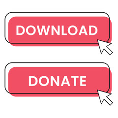download and donate button vector button