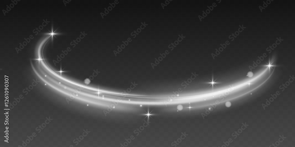 Poster realistic set of snow storm or wind swirls isolated on transparent background. vector illustration o