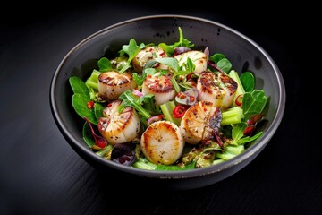 Jumbo Scallops with Crisp Celery and Spicy Vinaigrette