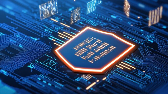 A high security AI firewall, represented as a glowing digital shield, surrounded by floating encrypted numerical codes and cybersecurity algorithms