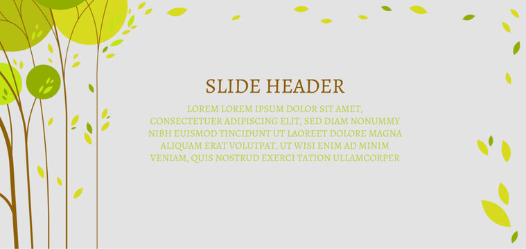 Colorful presentation slide with a summer tree.