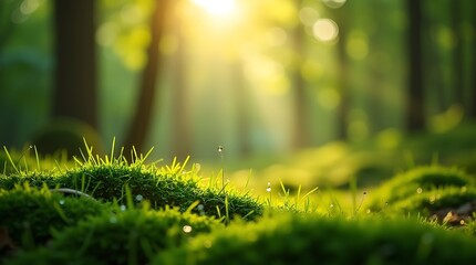 Lush green forest floor