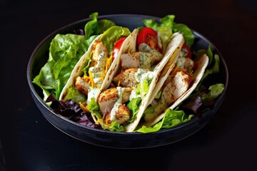 Delicious Chicken Caesar Salad Wraps with Fresh Tomato Halves