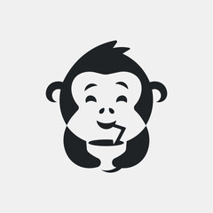 Vector illustration of cute monkey
