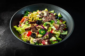 Nutritious Taco Salad with Juicy Tomatoes and Cilantro