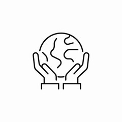 earth protection care icon sign vector