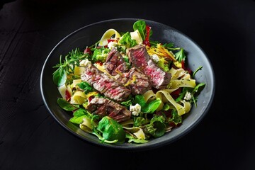 Garlic Shrimp Steak on Arugula Bed with Lemon Zest