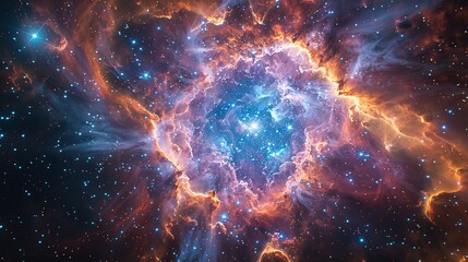 A supernova explosion, the violent death of a massive star, releasing energy visible across vast distances