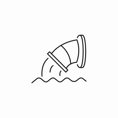 pipe sea flow icon sign vector