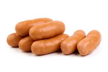 Fresh Sausages Isolated on White Background.