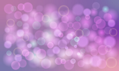 Bokeh effect on pink and green background. Vector illustration