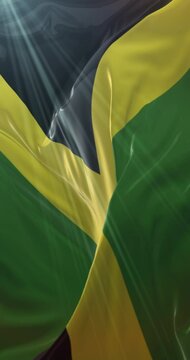 Flag of Jamaica. Loop. 4K Vertical