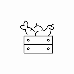vegetable fruit rack icon sign vector