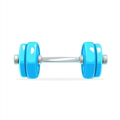 Obraz premium Playful Blue Dumbbell Icon on White Background