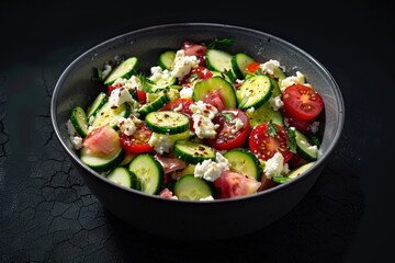 Elegant White Bowl with Fresh Ingredients