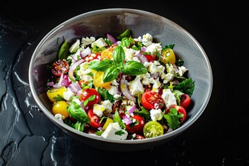 Mediterranean-Inspired Salad Recipe with Cherry Tomatoes Feta