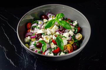 Healthy Wholesome Salad Recipe with Fresh Tomatoes Feta Cheese