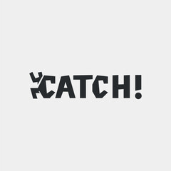 Vector catch text logo design