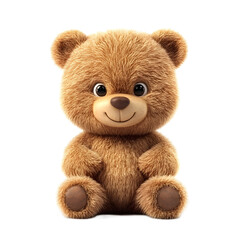 Fototapeta premium Cute cartoon teddy bear sitting, perfect for children's products.