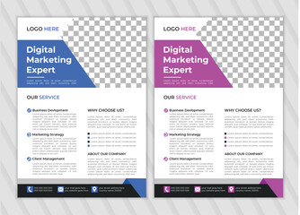 Perfect for creative professional business, new digital marketing flyer, modern business flyer.