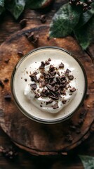 Chocolate Coffee Mousse: A decadent chocolate coffee mousse, rich and creamy, topped with whipped cream and chocolate shavings, the perfect indulgence for coffee lovers. 