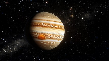 A large planet is in the middle of the sky. The planet is surrounded by a lot of stars