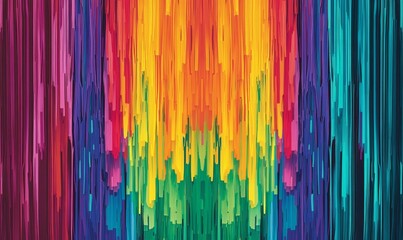Vibrant rainbow vertical stripes abstract art