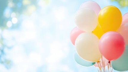 Pastel Balloon Bouquet with Glowing Edges