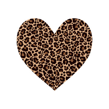 Heart filled of leopard pattern.
