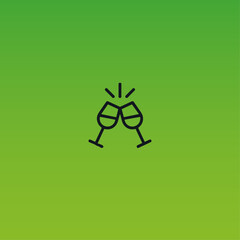 Wine glass icon logo flat vector design