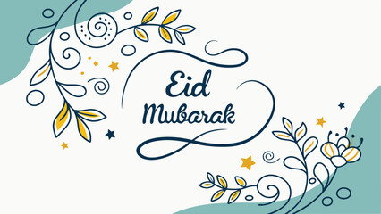 Festive Eid Mubarak Greeting Card Design